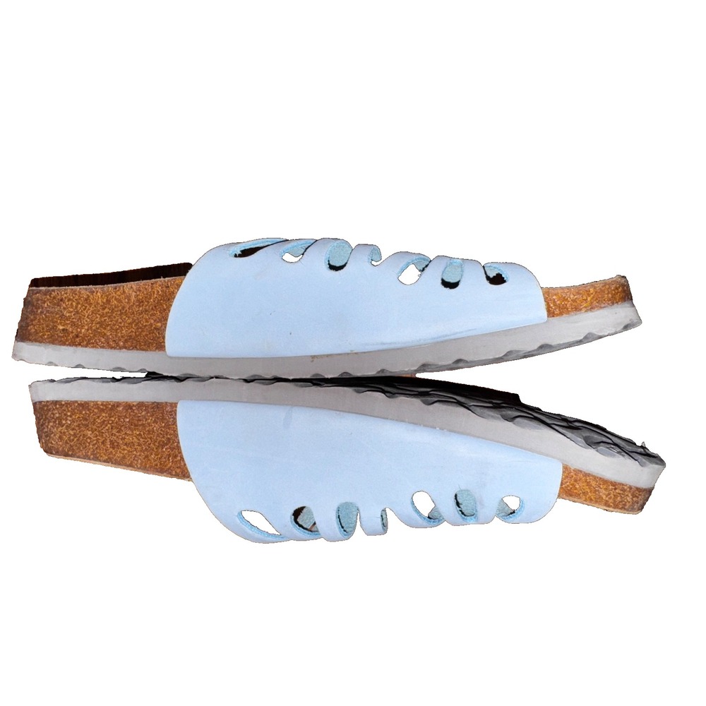 Birkenstock W 7 M 5 EU 38 Betula Granada Ruffle Sandals Light Blue Birko-Flor - Picture 4 of 7